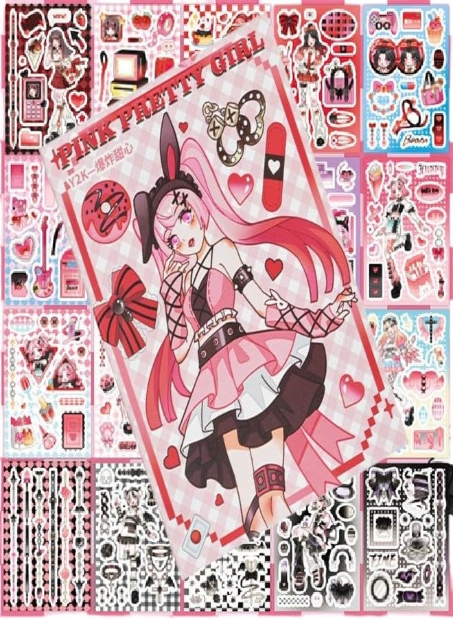 SAMVARDHAN Kawaii Stickers Book - 20 Sheets/400 Stickers, Anime, Korean Self-Adhesive Kawaii Sticker, Japanese Style Decorative Stickers, Cartoon Theme Sticker for Girls (Explosive Sweetheart) - Image 1